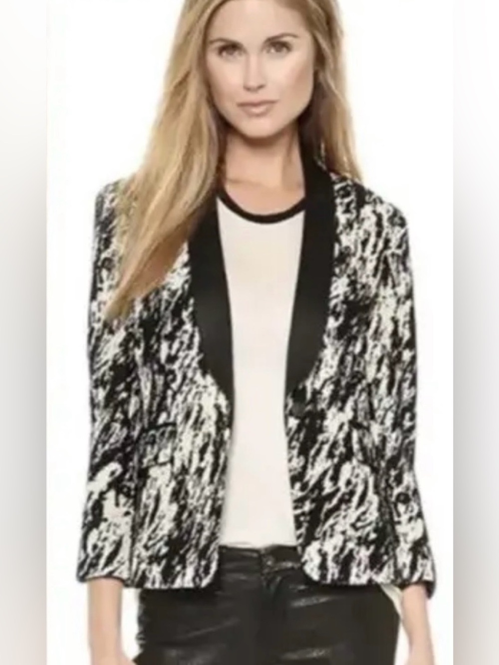 NWT Rag & Bone Harper Blazer Size 4 Black White Tuxedo Jacket $595